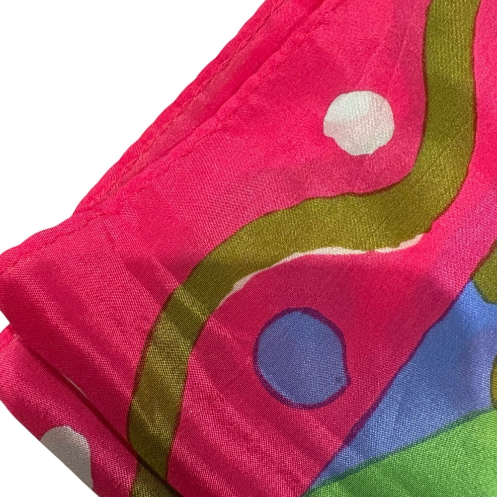 Ken Done Silk Scarf with Tropical Design - Picture 14 of 16